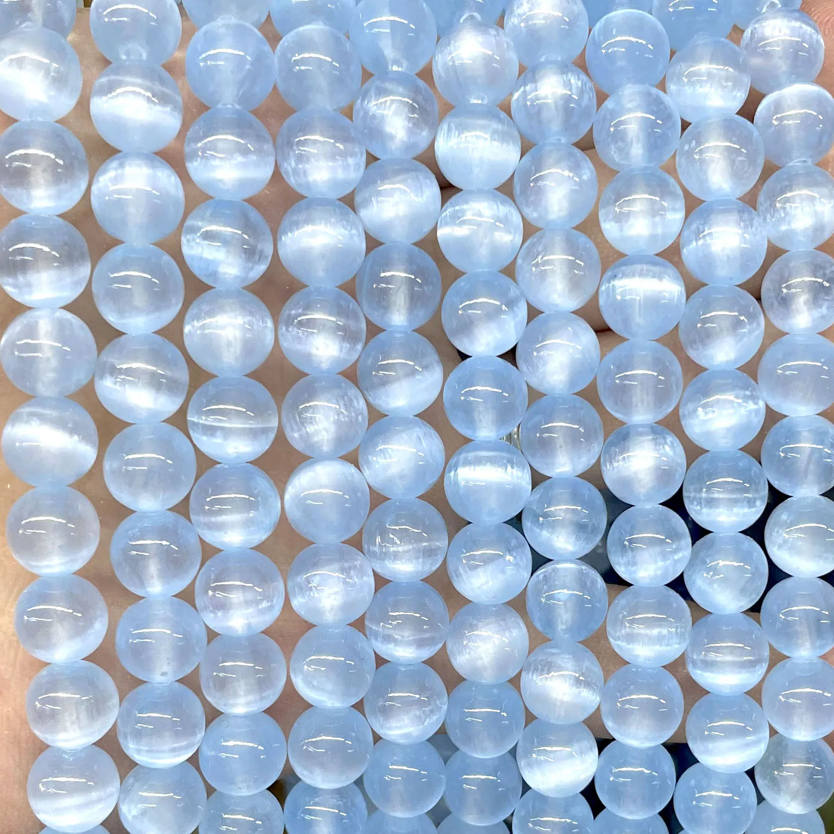 6MM 8MM 10MM Natural Gemstone Colorful Selenite Stone Loose Round Spacer Beads For Jewelry Making Diy Bracelet Necklace Earrings