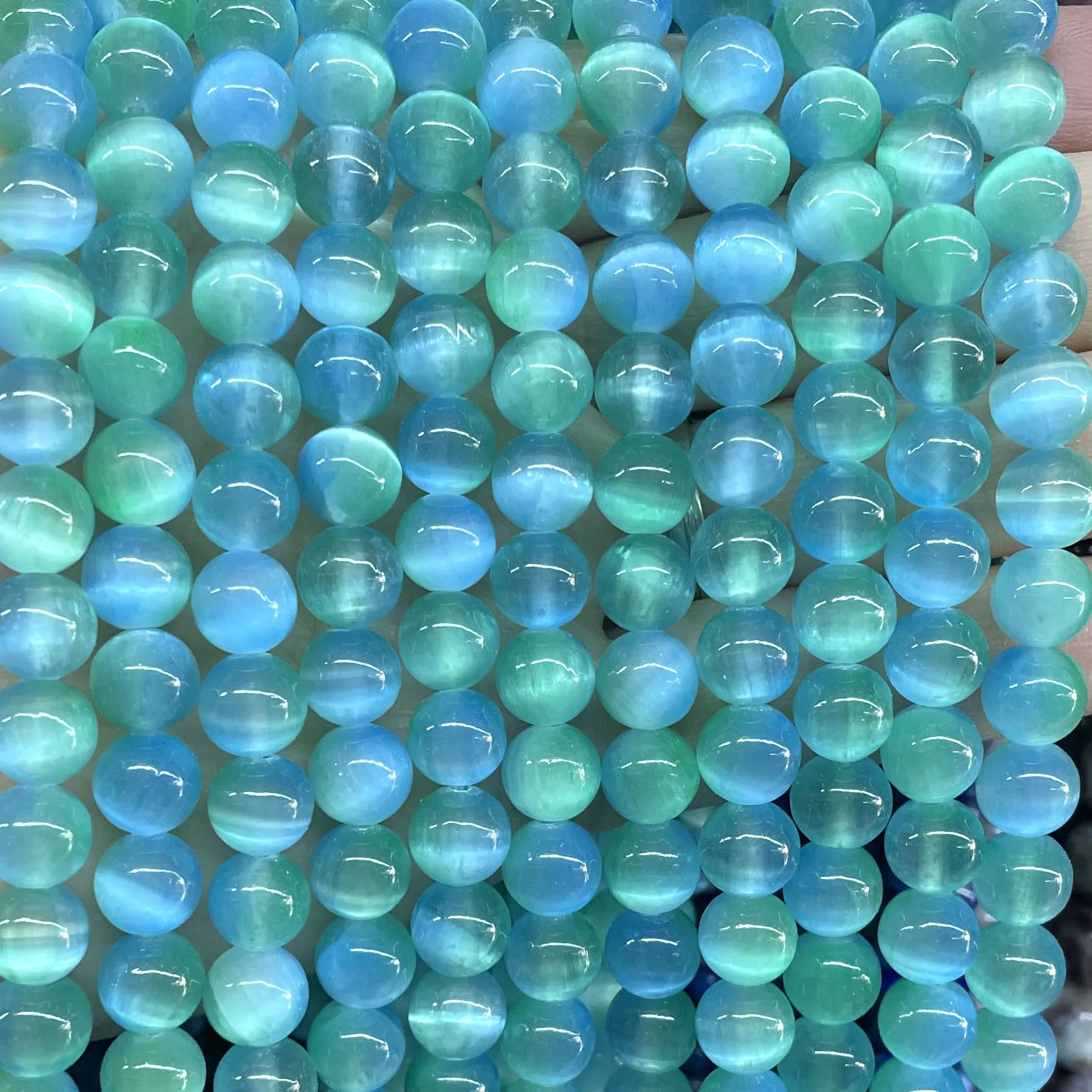 6MM 8MM 10MM Natural Gemstone Colorful Selenite Stone Loose Round Spacer Beads For Jewelry Making Diy Bracelet Necklace Earrings
