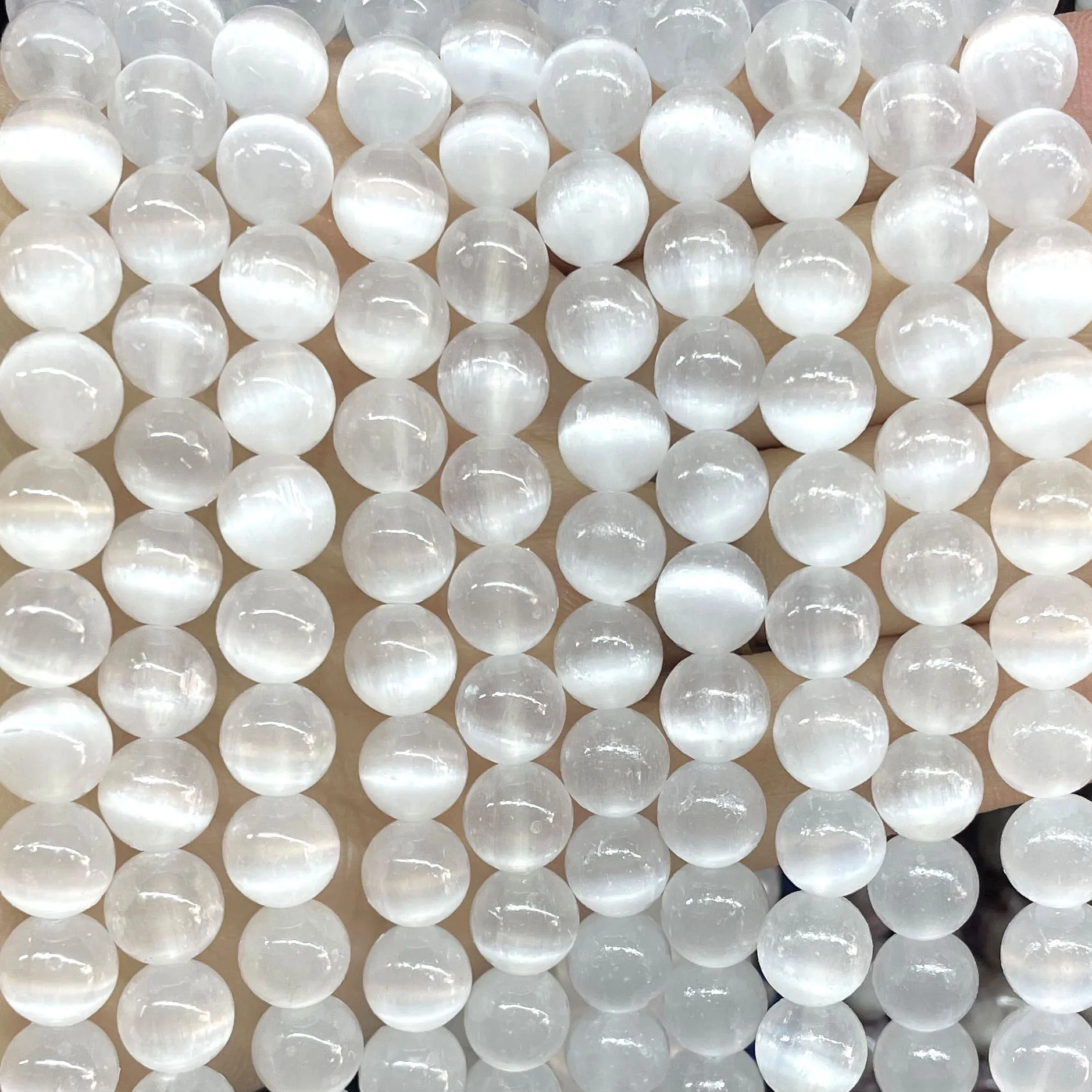 6MM 8MM 10MM Natural Gemstone Colorful Selenite Stone Loose Round Spacer Beads For Jewelry Making Diy Bracelet Necklace Earrings