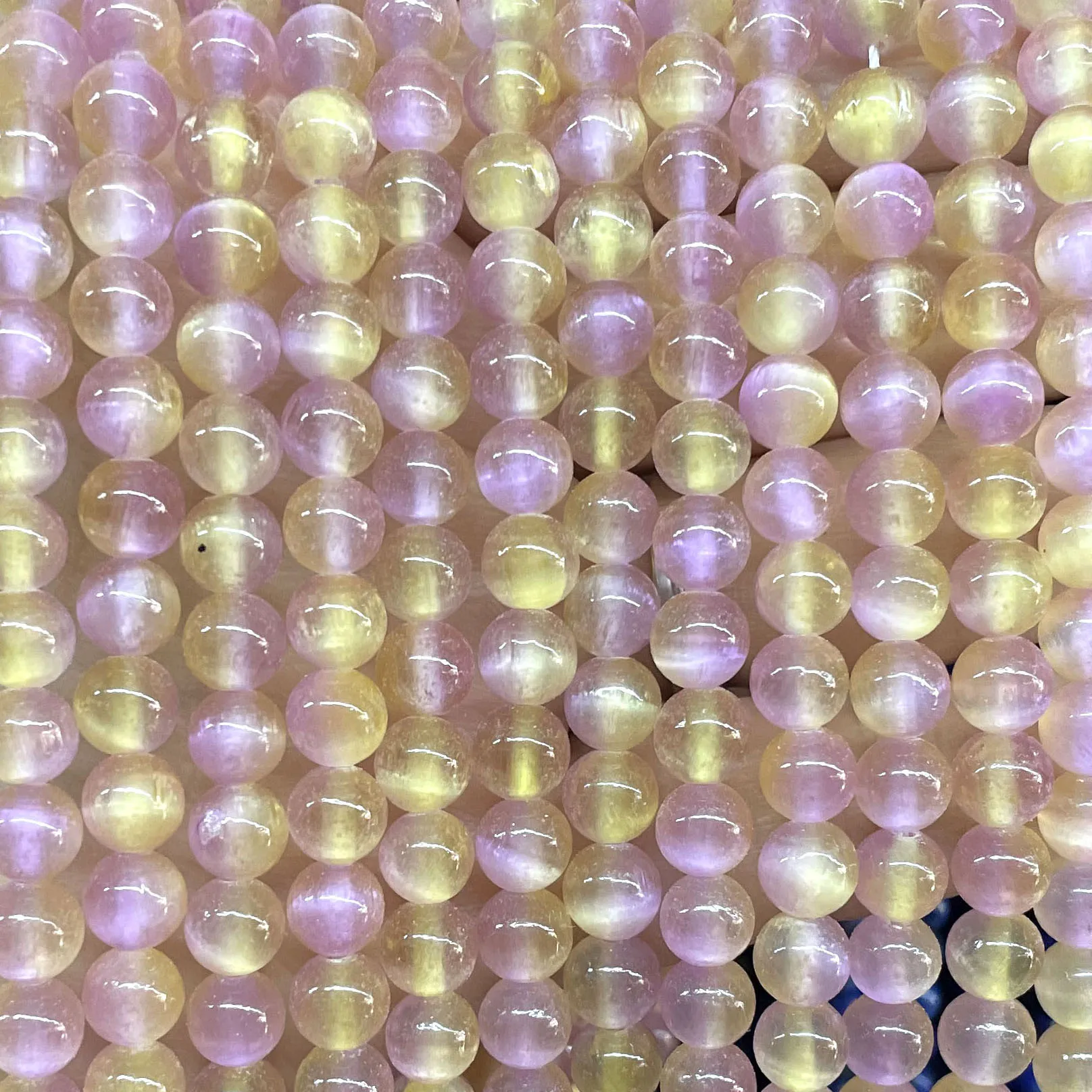 6MM 8MM 10MM Natural Gemstone Colorful Selenite Stone Loose Round Spacer Beads For Jewelry Making Diy Bracelet Necklace Earrings