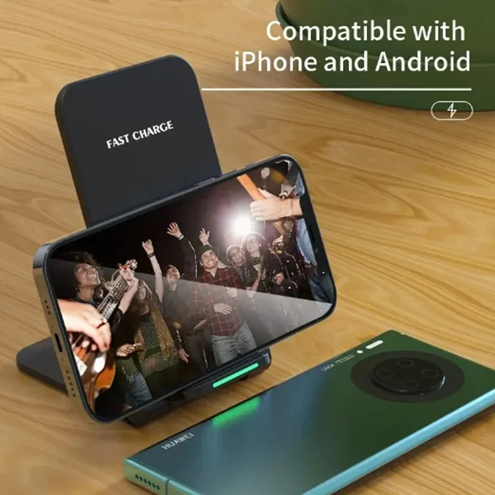 Wireless Charger Station Earphone Phone Fast Charging Charger Holder For iPhone 17 16 15 14 13 Pro Max Samsung S24 S23 Xiaomi