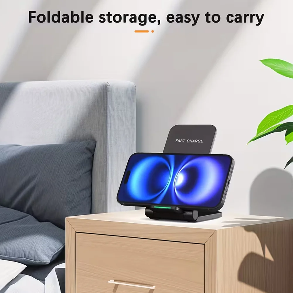 Wireless Charger Station Earphone Phone Fast Charging Charger Holder For iPhone 17 16 15 14 13 Pro Max Samsung S24 S23 Xiaomi