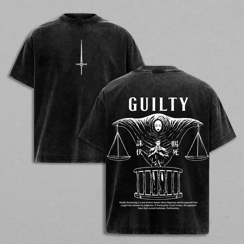 2026 Anime Jujutsu Kaisen Higuruma Hiromi Graphic T Shirt Men Women Clothing Tshirt Washed Tee Harajuku Male T-shirt Summer