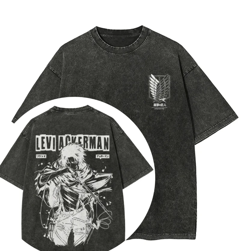 2026 New Attack on Titan Men and Women Summer Fashion Casual Clothing Retro Street Style Anime Printed Cotton T-shirt