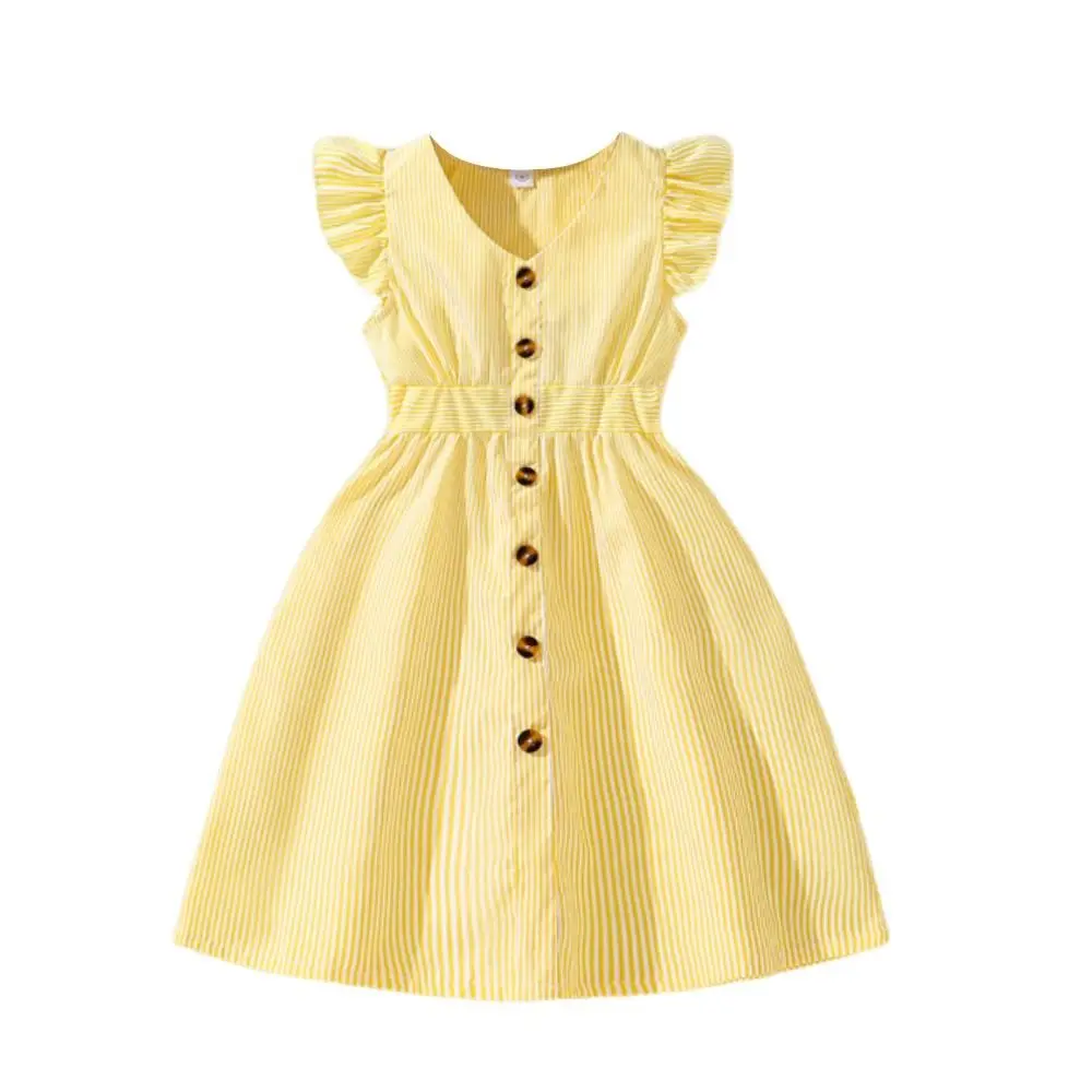 Fashion Summer Kids Dress Sweet Stripes Dopamine Dress Fresh Breathable Girls Dress