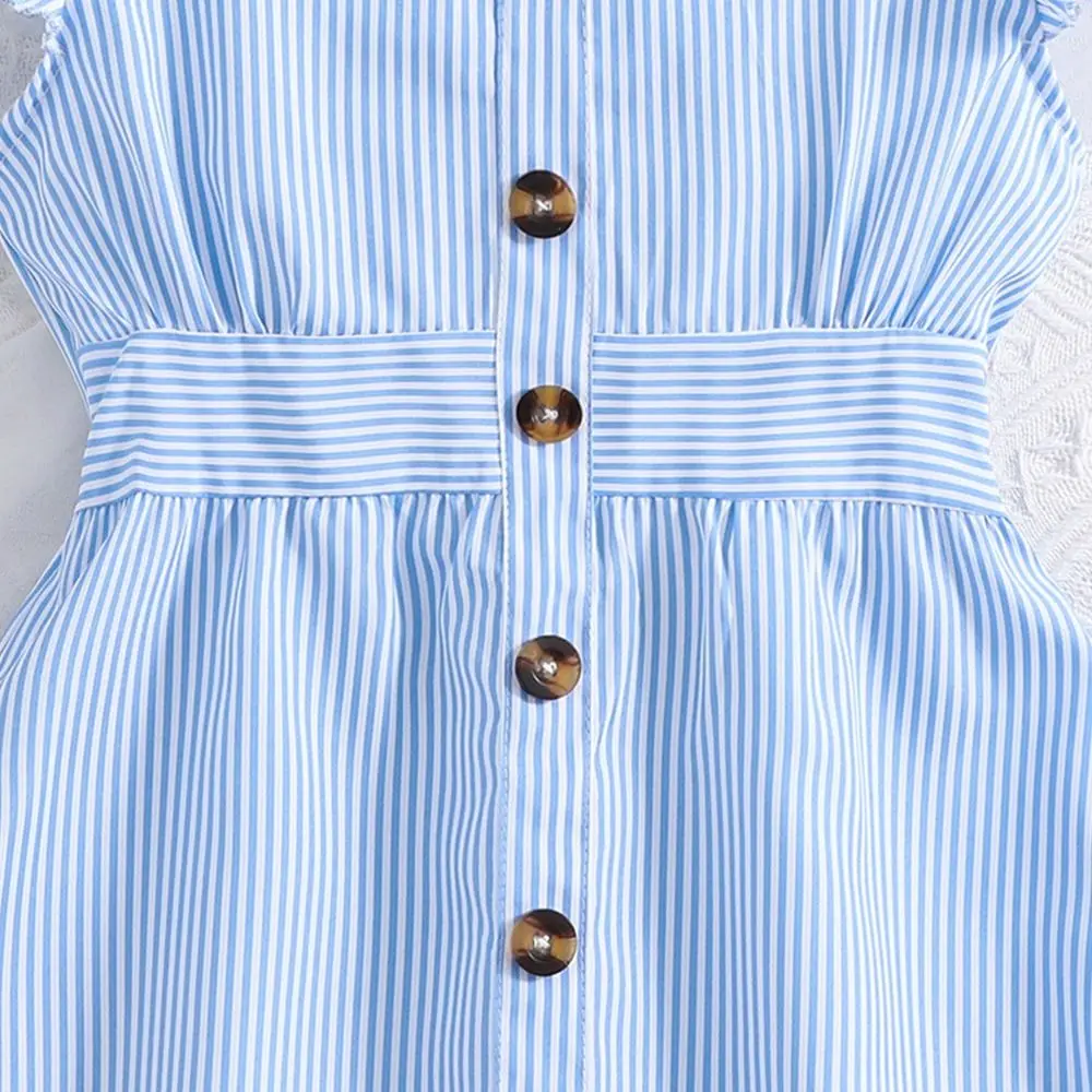 Fashion Summer Kids Dress Sweet Stripes Dopamine Dress Fresh Breathable Girls Dress