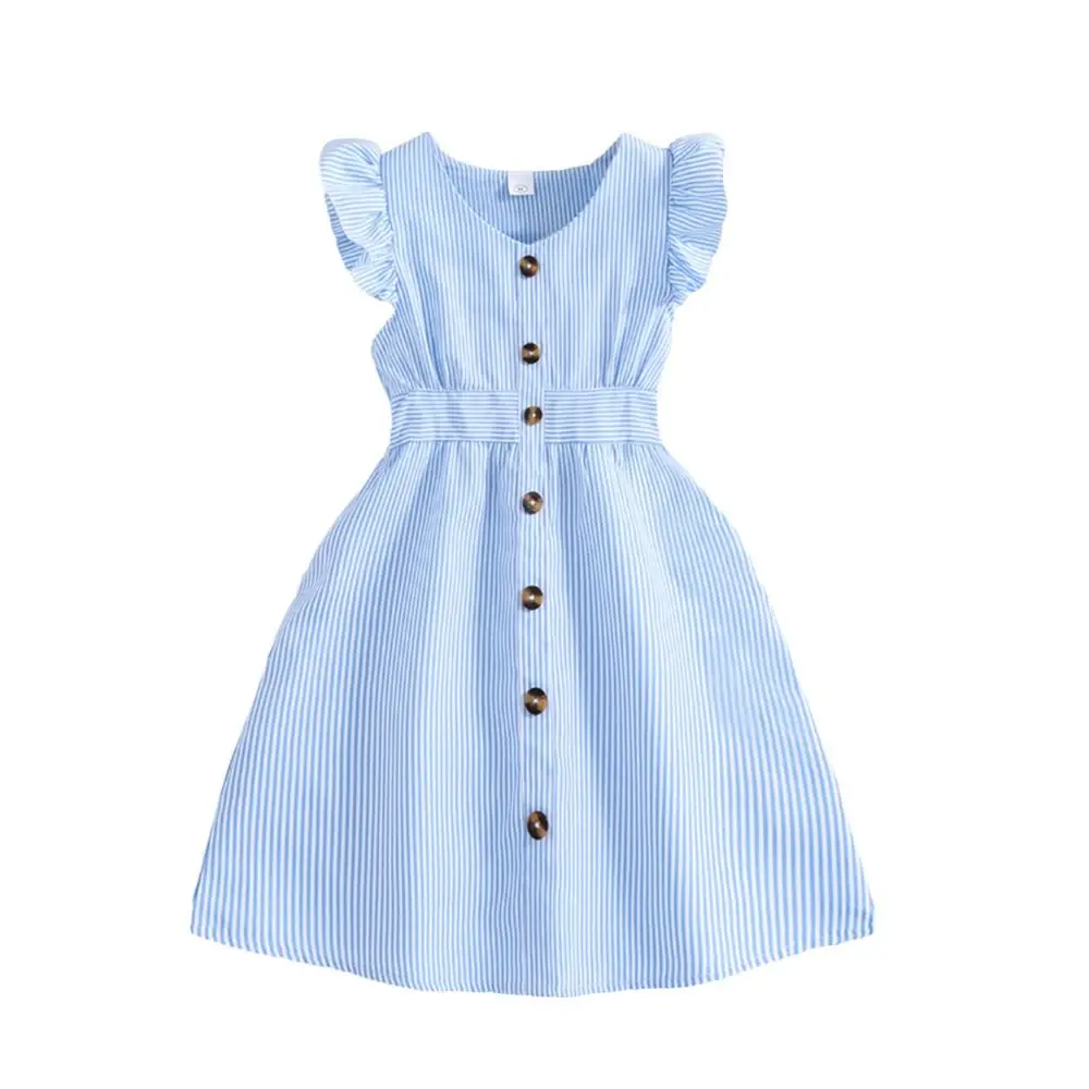 Fashion Summer Kids Dress Sweet Stripes Dopamine Dress Fresh Breathable Girls Dress