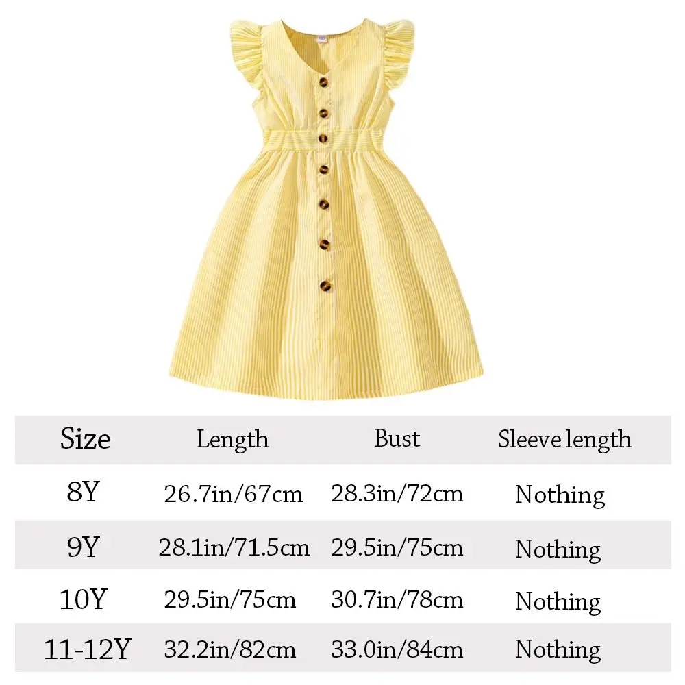 Fashion Summer Kids Dress Sweet Stripes Dopamine Dress Fresh Breathable Girls Dress