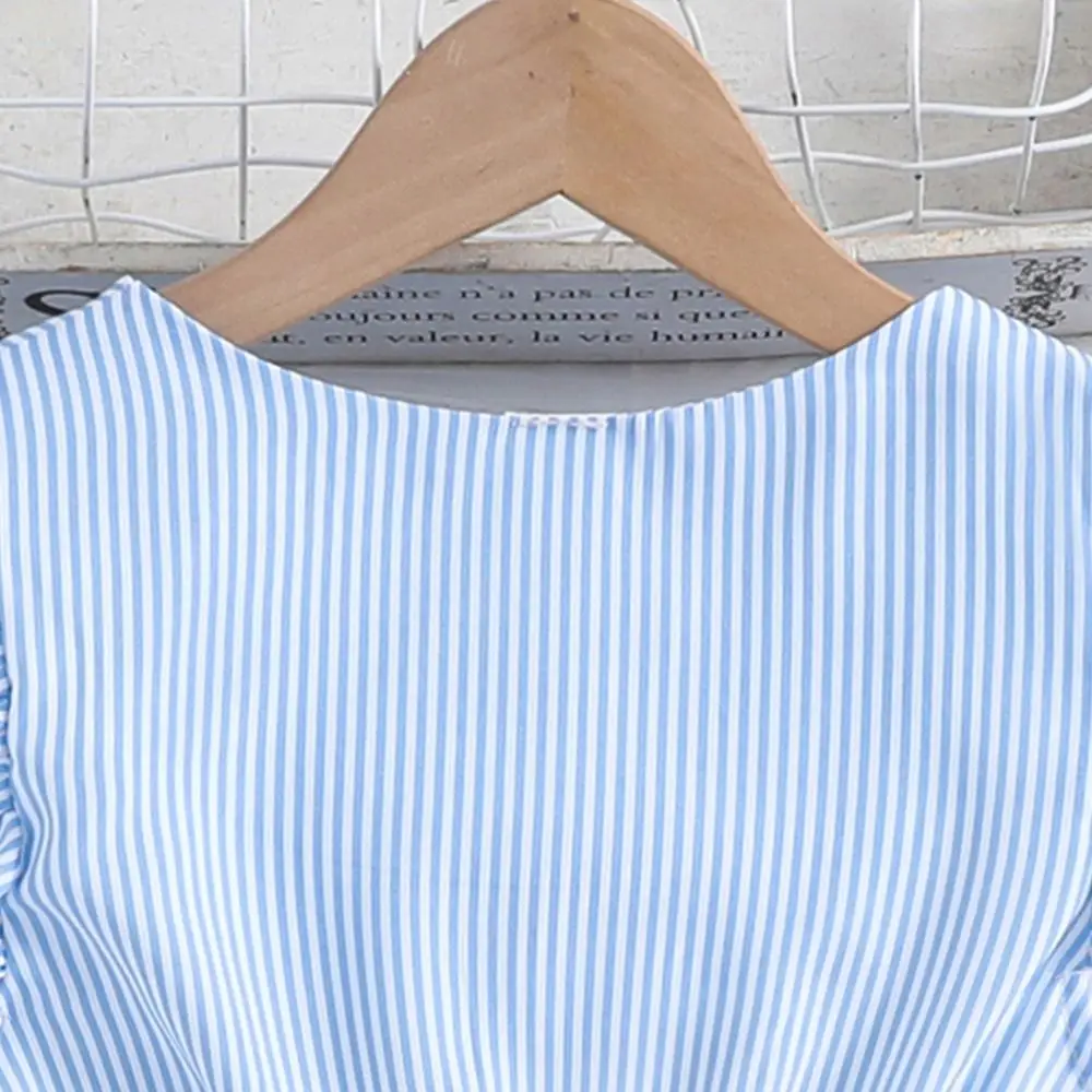 Fashion Summer Kids Dress Sweet Stripes Dopamine Dress Fresh Breathable Girls Dress