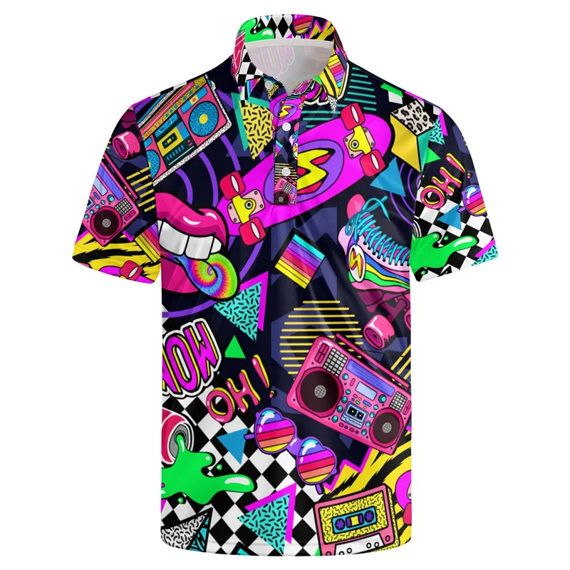 2026 Summer Hot Selling Retro Collar Shirt Street Short Sleeve Top Men's Breathable Button T-shirt