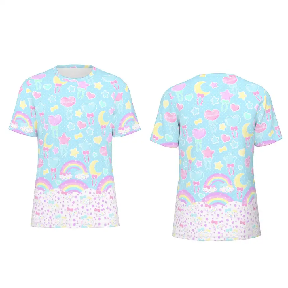 Summer Fashion New Style Cute Girl-style T-shirt Kids' Party Outfit Loose Plus-size Short-sleeve Adult Y2K Casual Lovely Top