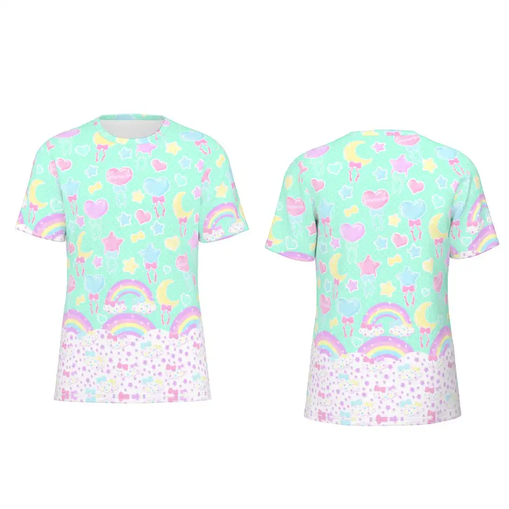 Summer Fashion New Style Cute Girl-style T-shirt Kids' Party Outfit Loose Plus-size Short-sleeve Adult Y2K Casual Lovely Top