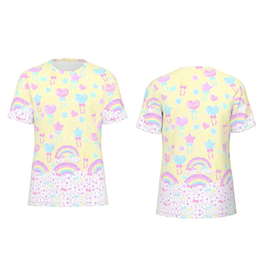 Summer Fashion New Style Cute Girl-style T-shirt Kids' Party Outfit Loose Plus-size Short-sleeve Adult Y2K Casual Lovely Top