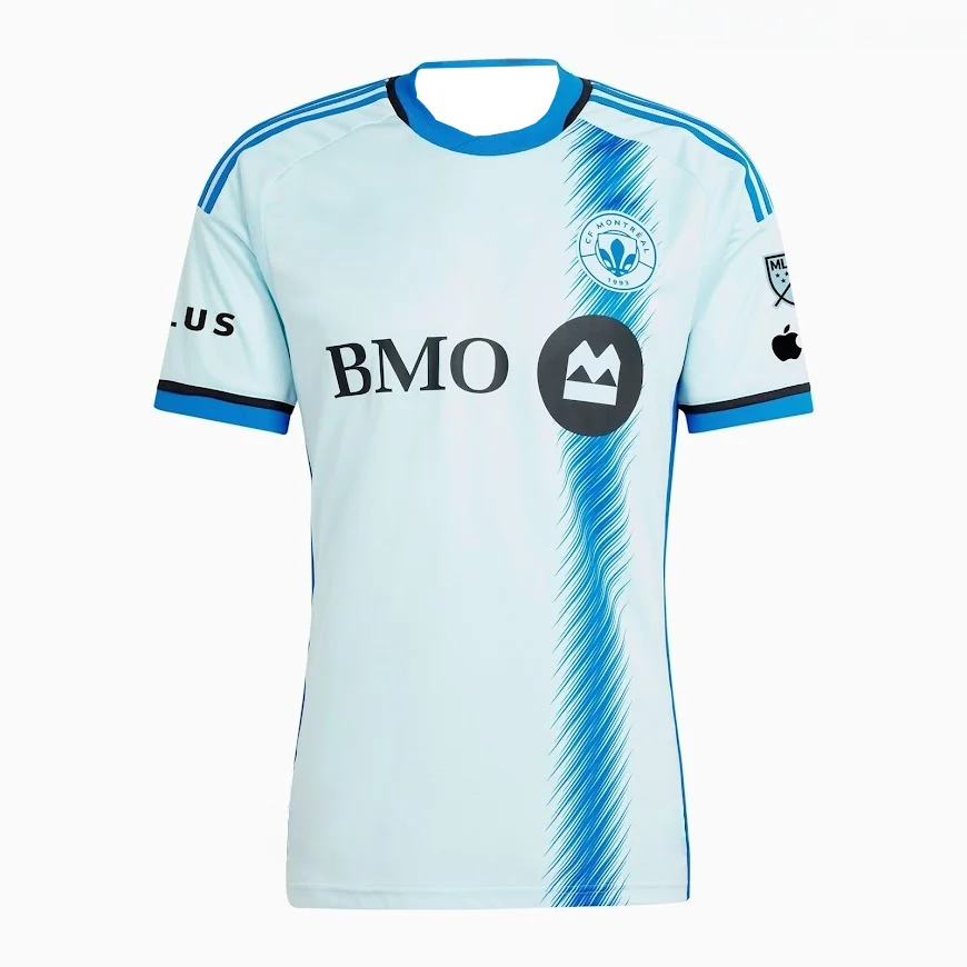 CF Montreal Away Jersey 2025/26 Men's Soccer Shirt BMO Sponsor Football Jersey Fan Version White Blue Dot Pattern Kit