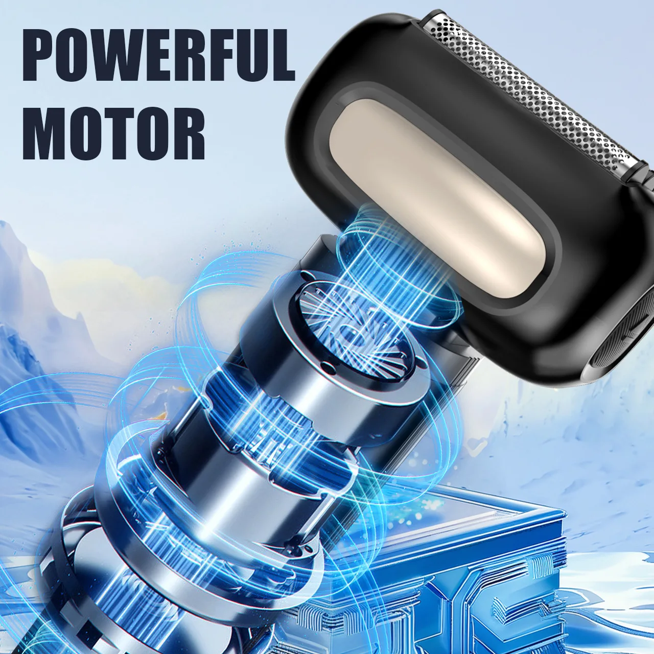 4-Blade Electric Shaver Washable Digital Display Reciprocating Home Use Beard Razor for Men Facial Hair Trimmer