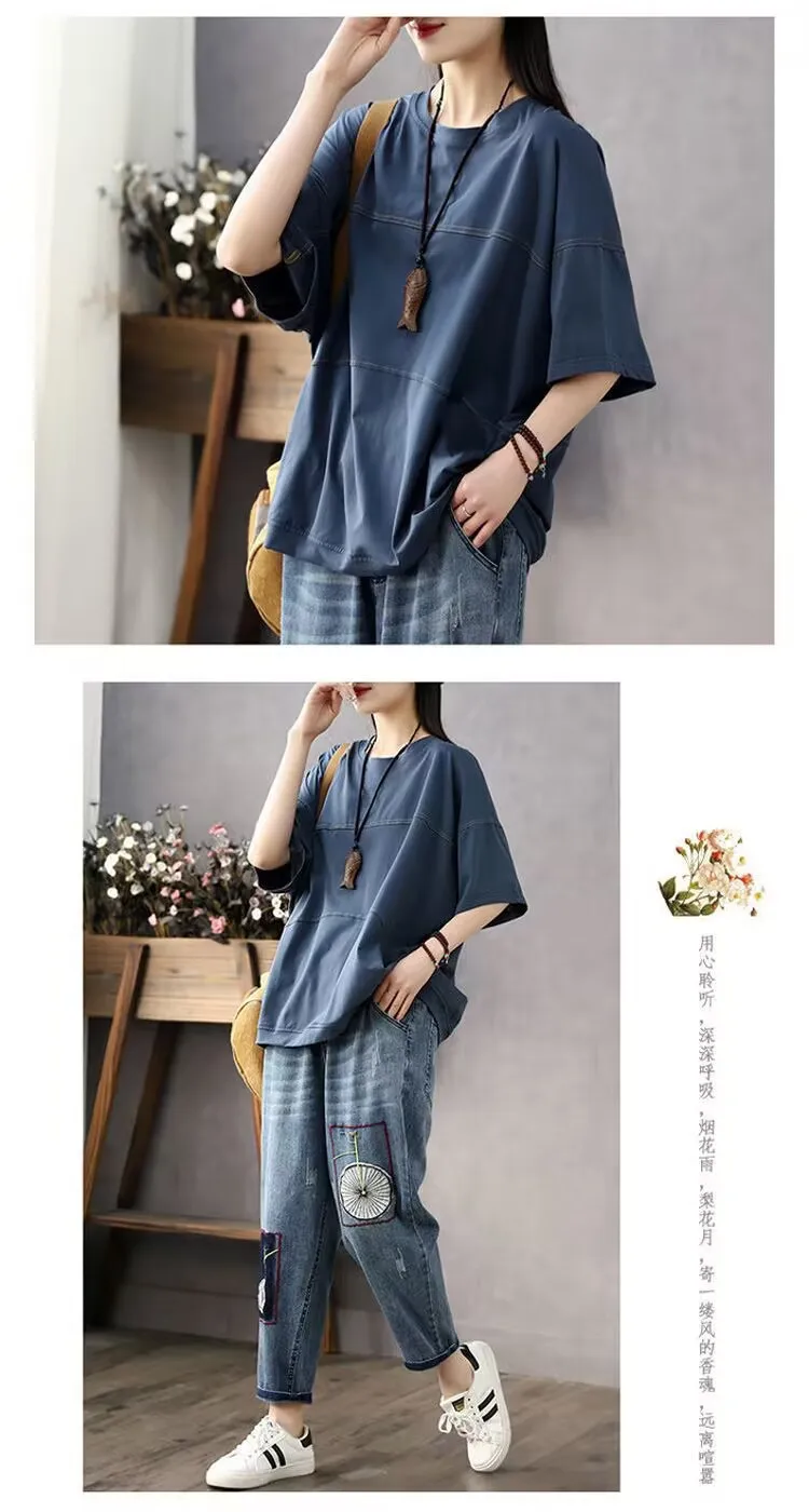 Plus Size Women's Summer Casual Solid Color T-Shirt Loose Office Lady Fashion New Arrival Trendy Comfortable