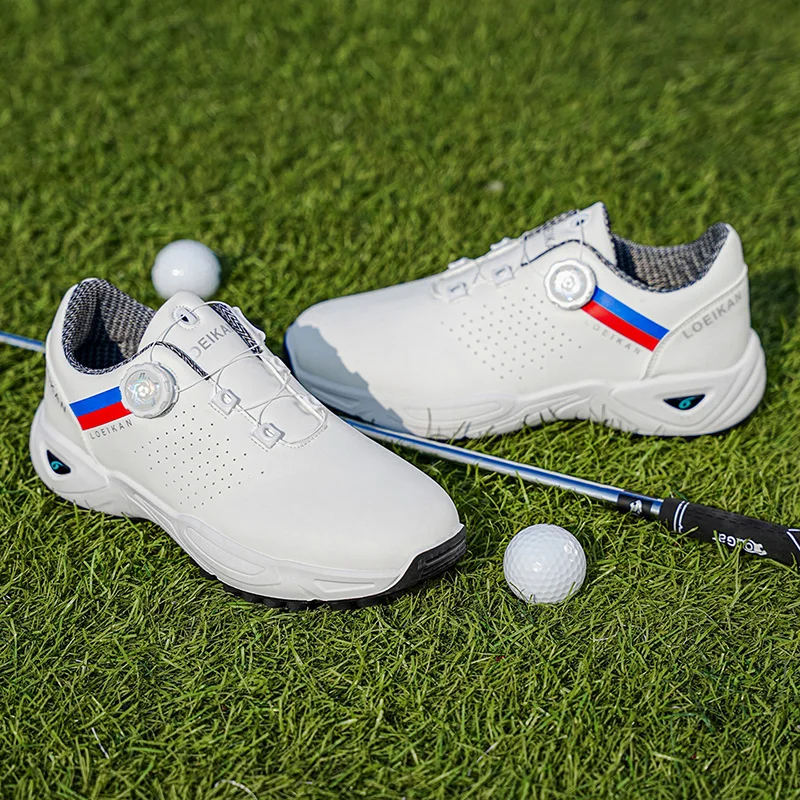 LOEIKAN Men's Golf Shoes | Quick-Button Closure | Non-Slip Spikeless Golf Sneakers