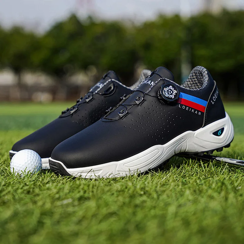 LOEIKAN Men's Golf Shoes | Quick-Button Closure | Non-Slip Spikeless Golf Sneakers