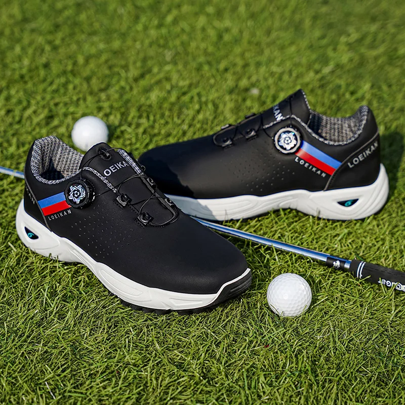 LOEIKAN Men's Golf Shoes | Quick-Button Closure | Non-Slip Spikeless Golf Sneakers
