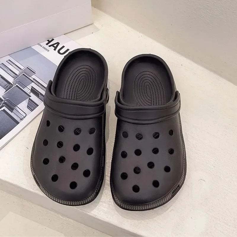 Women Clogs Summer Female Sandals Thick Bottom Home Slides Soft EVA Dry Wedges Platform Garden Shoes Beach Sandals Home Slippers