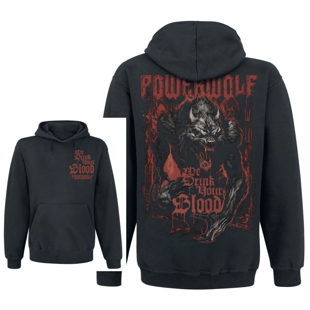 New Powerwolf Band Print Hoodie Retro Style Hoodie Men and Women Can Wear Autumn and Winter Hoodie