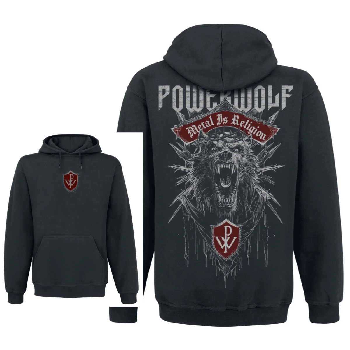 New Powerwolf Band Print Hoodie Retro Style Hoodie Men and Women Can Wear Autumn and Winter Hoodie