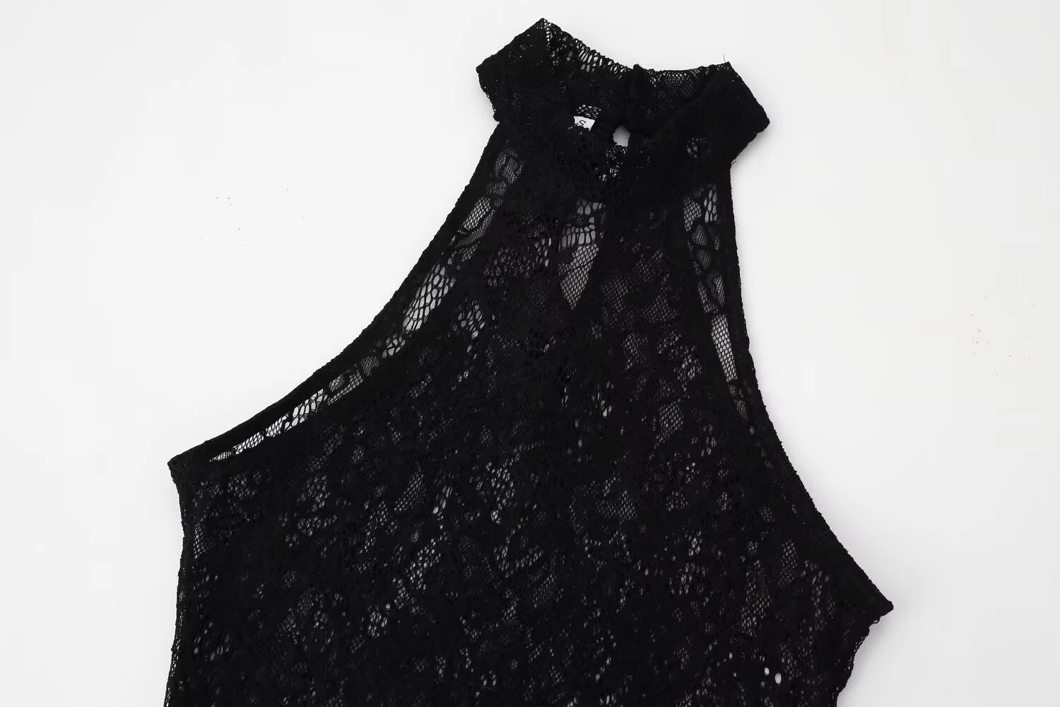 Women's 2026 new spring outfit European and American style fashionable casual hanging neck lace patchwork knitted long dress