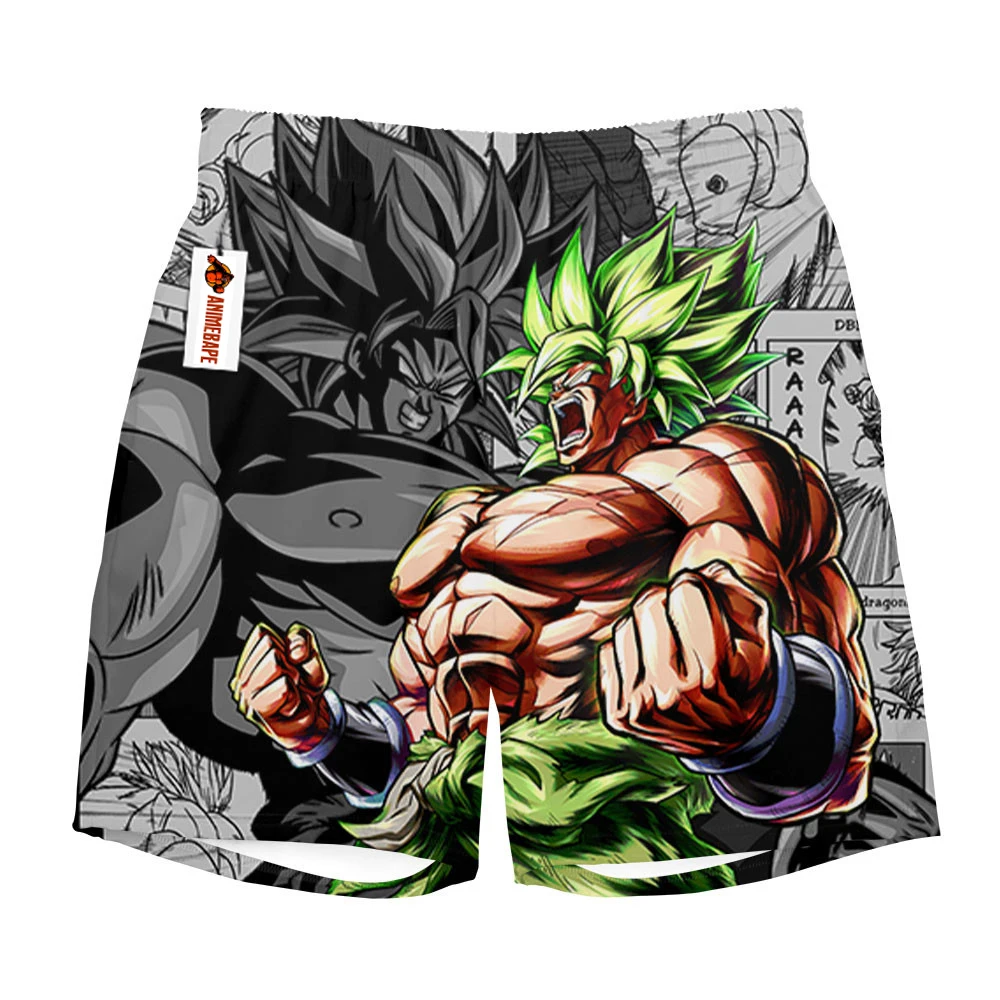 Dragon Ball Broly Legendary Super Saiyan Manga Print Quick Dry Shorts Men Casual Beach Wear Gym Workout Sports Board Shorts