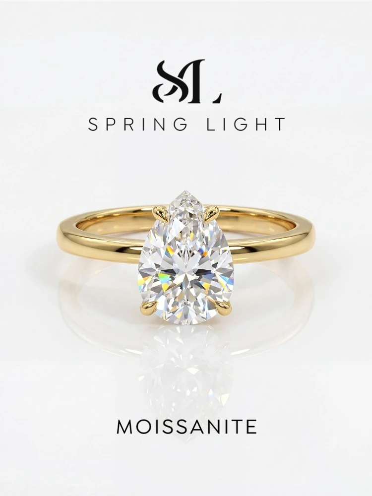 Luxury 1CT Certified Moissanite Diamond Luxury WaterDrop Engagement Ring For Women Wedding High Quality Jewelry