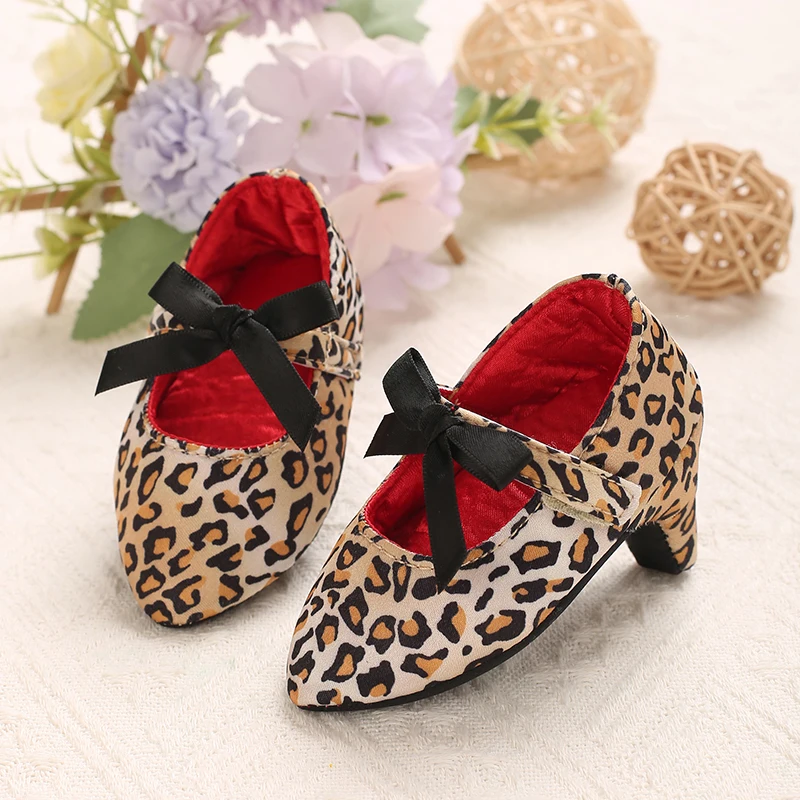 2026 New Infant Newborn Baby Girl High Heels Shoes Princess Bow First Birthday Party Shoes Photo Props Shoes 0-12M