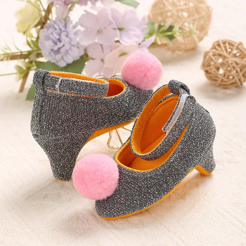 2026 New Infant Newborn Baby Girl High Heels Shoes Princess Bow First Birthday Party Shoes Photo Props Shoes 0-12M