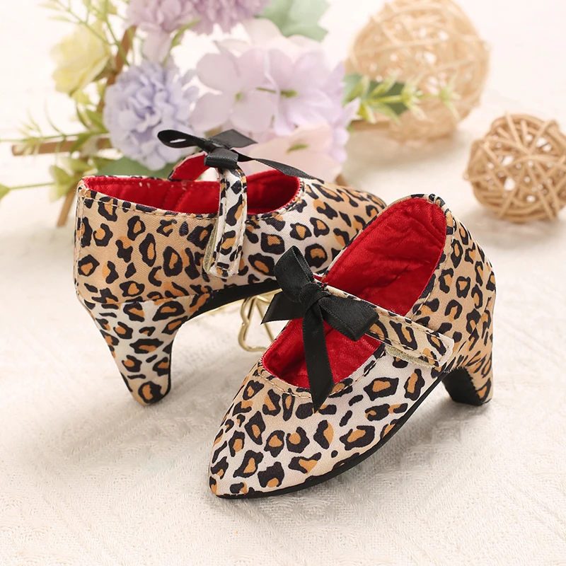 2026 New Infant Newborn Baby Girl High Heels Shoes Princess Bow First Birthday Party Shoes Photo Props Shoes 0-12M