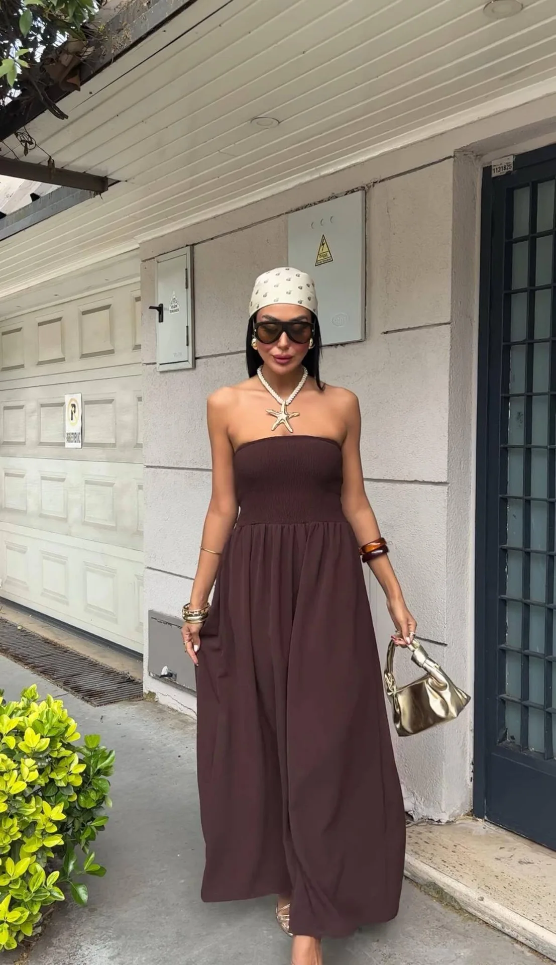 2026 New Summer Fashion Solid Color Off-Shoulder Strapless Waist-Cinching Long Dress for Women