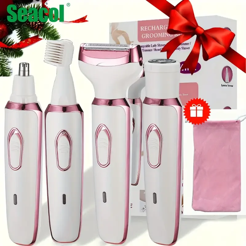 HOMEFISH 4 in 1 Electric Razor for Shaver Lady Shaver Body for Armpit Bikini Arm Leg Face Mustache Portable Painless