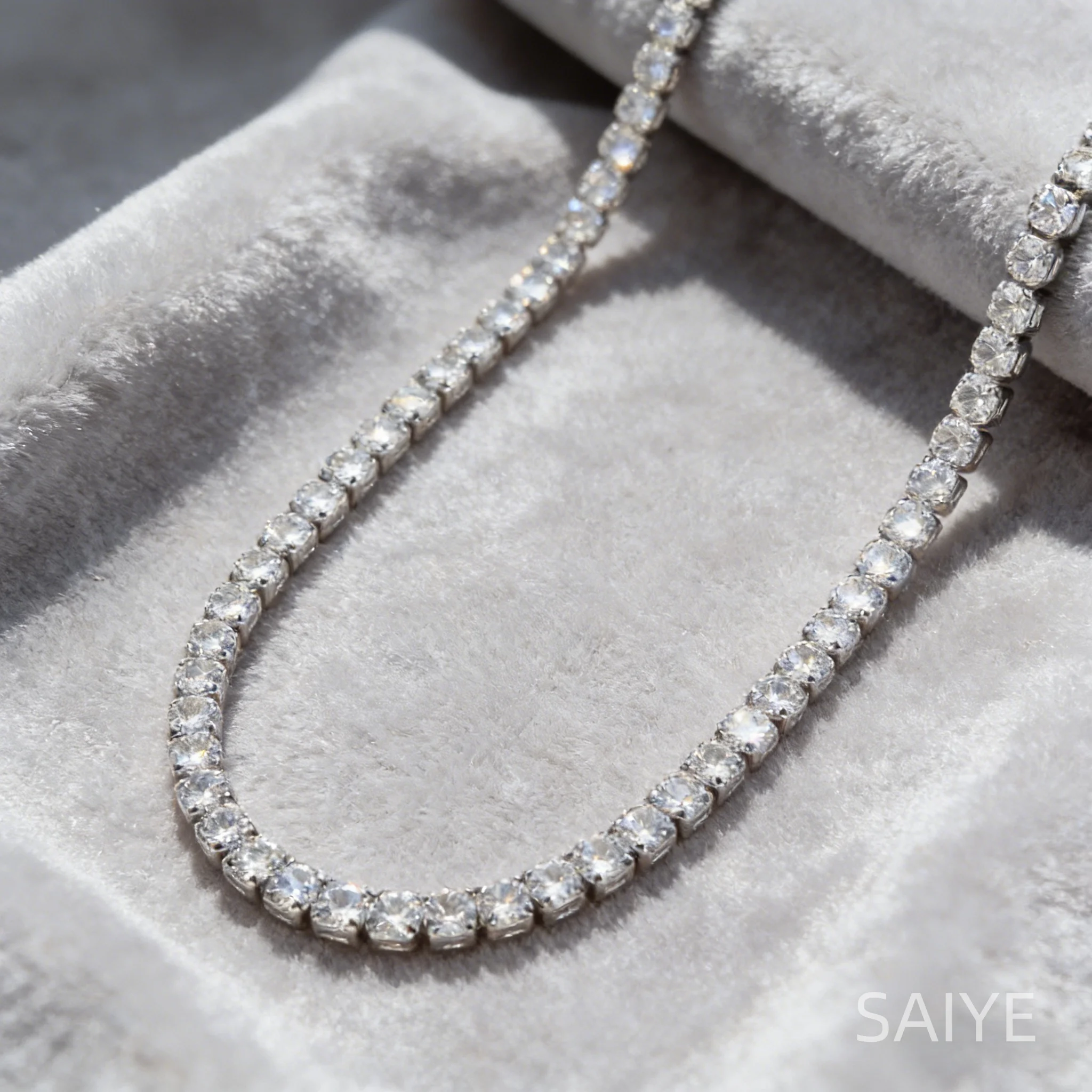 925 Sterling Silver 4MM Tennis Chain Necklace for Women, Iced Out Cubic Zirconia Choker, Luxury Wedding Party Jewelry Gift