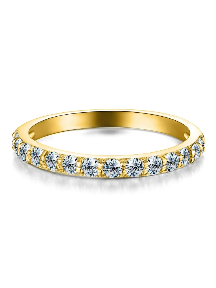 Real Moissanite Diamond Stackable Solitaire Party Rings for Women 925 Sterling Silver Luxury Quality Fine Jewelry