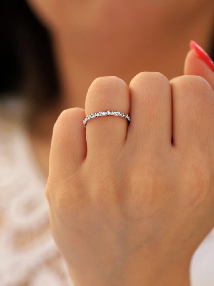 Real Moissanite Diamond Stackable Solitaire Party Rings for Women 925 Sterling Silver Luxury Quality Fine Jewelry