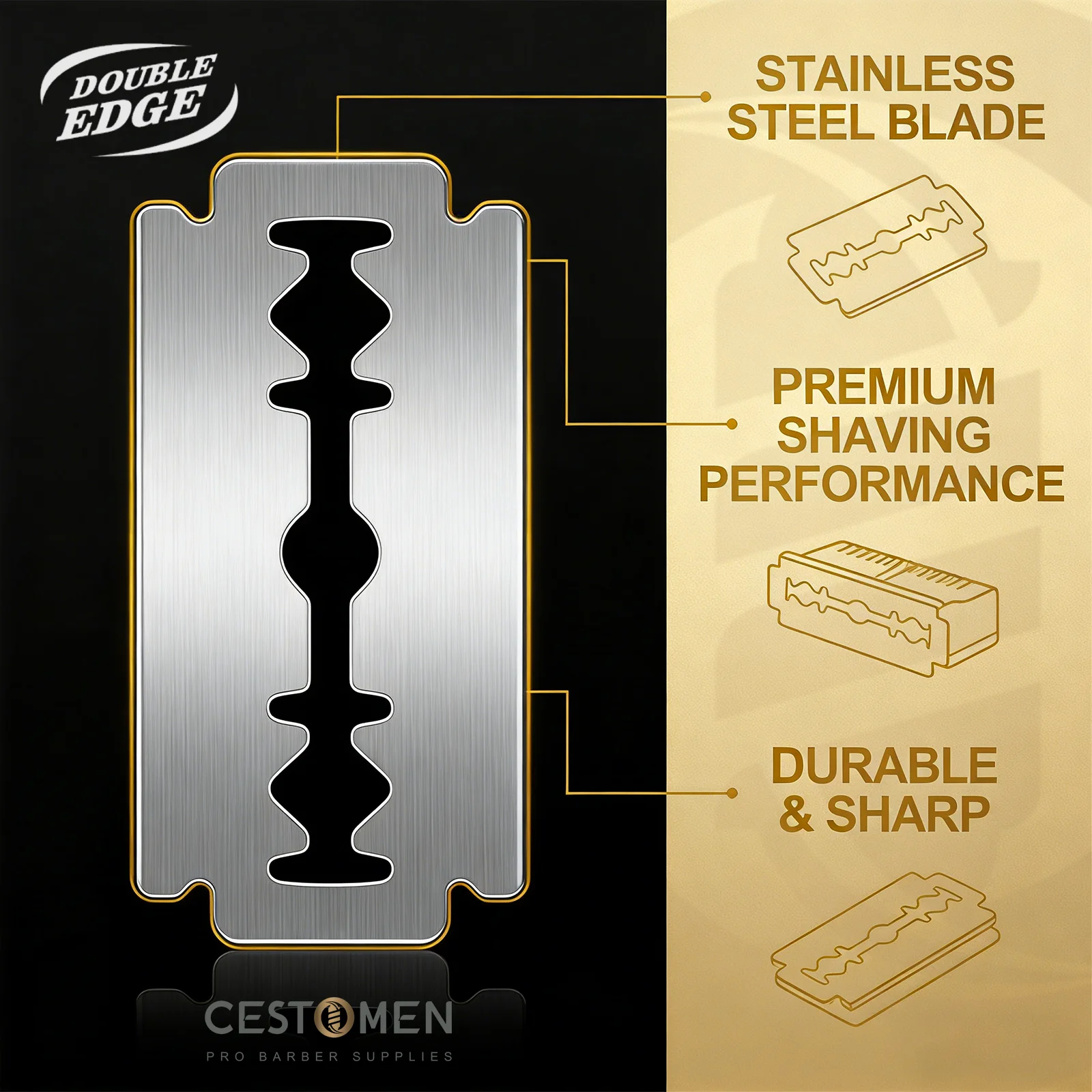 Professional Double Edge Thinning Razor for Hair Styling Stainless Steel Barber Razor with Blades for Men Women Salon Home Use