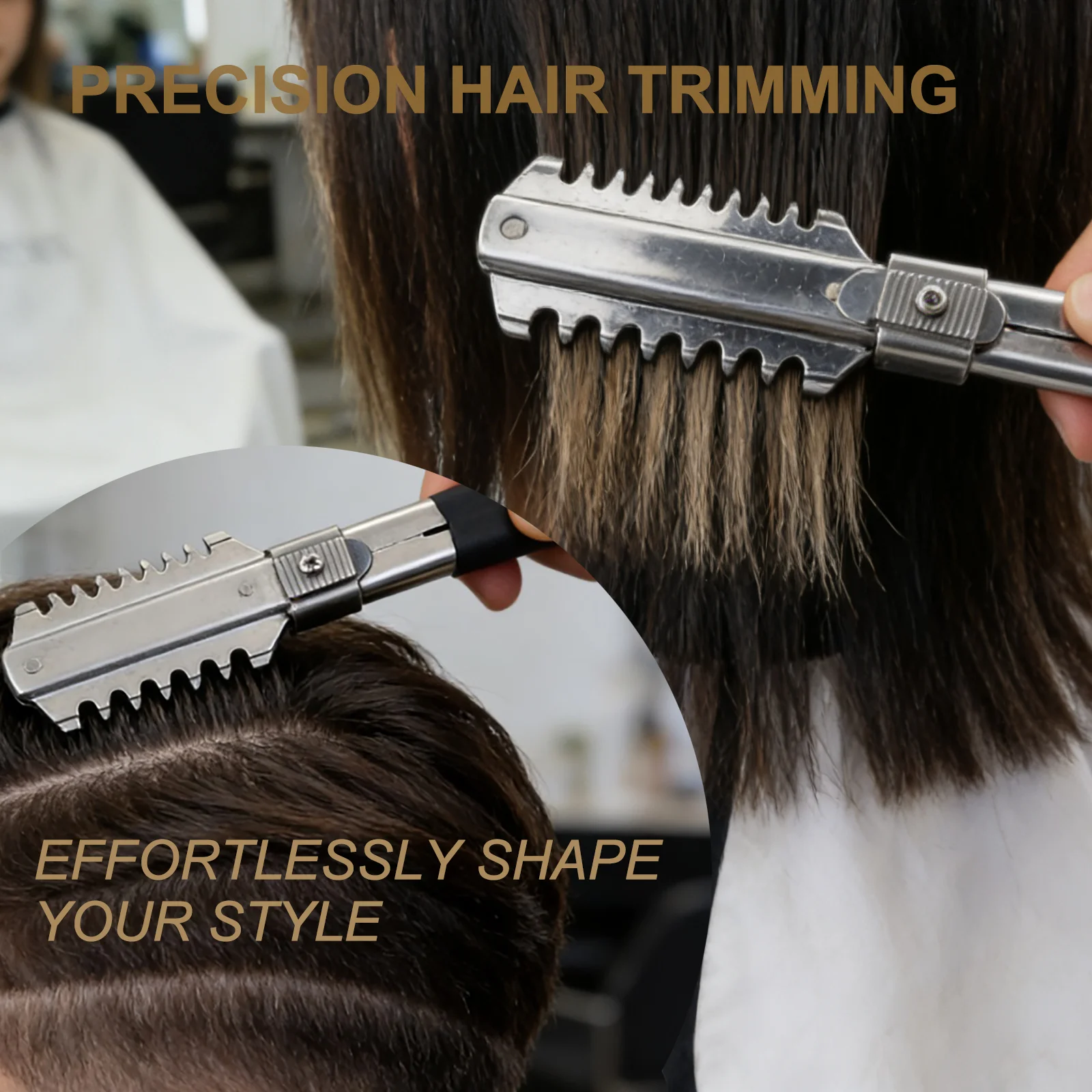 Professional Double Edge Thinning Razor for Hair Styling Stainless Steel Barber Razor with Blades for Men Women Salon Home Use
