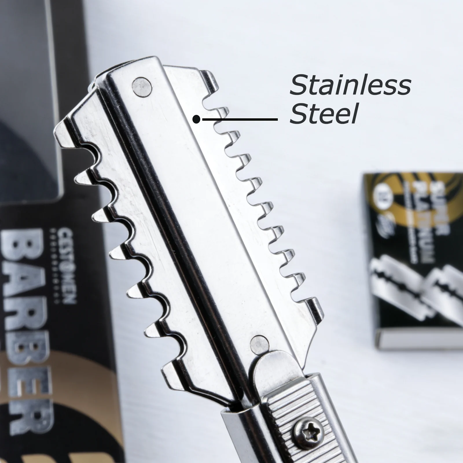 Professional Double Edge Thinning Razor for Hair Styling Stainless Steel Barber Razor with Blades for Men Women Salon Home Use