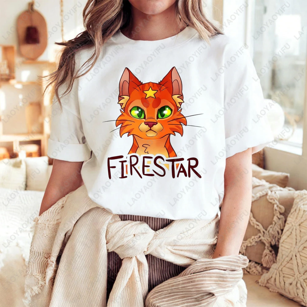 Warrior Cats Clans Logo T-Shirt Fox And Revenge Print Unisex Cotton T-Shirt Fashion Casual Summer Trendy Top