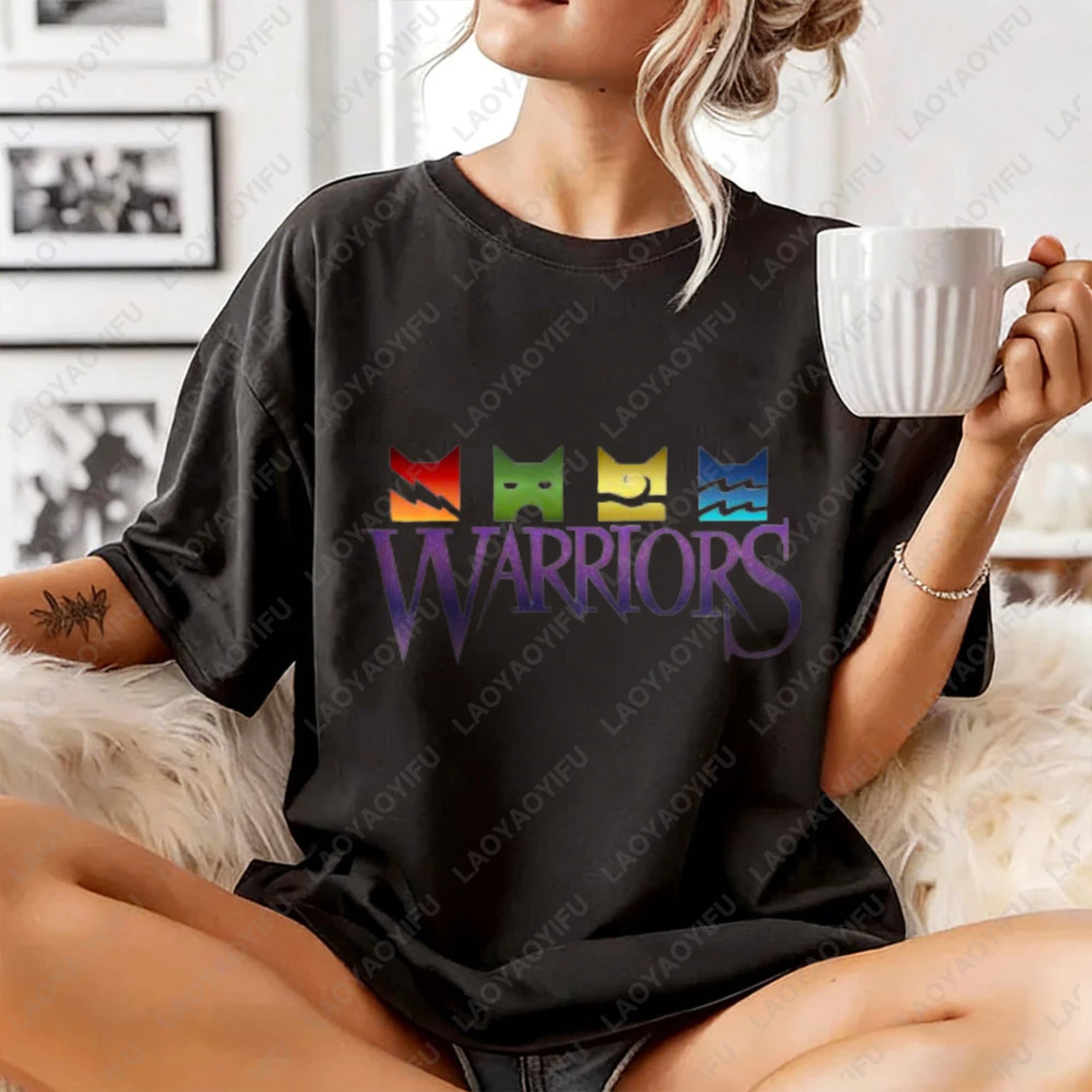 Warrior Cats Clans Logo T-Shirt Fox And Revenge Print Unisex Cotton T-Shirt Fashion Casual Summer Trendy Top