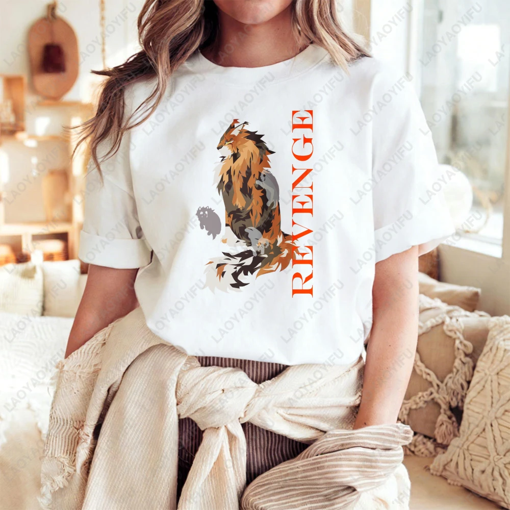 Warrior Cats Clans Logo T-Shirt Fox And Revenge Print Unisex Cotton T-Shirt Fashion Casual Summer Trendy Top