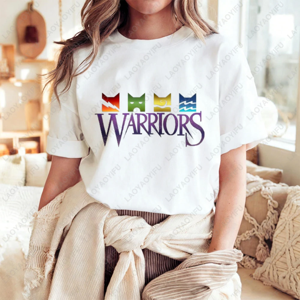 Warrior Cats Clans Logo T-Shirt Fox And Revenge Print Unisex Cotton T-Shirt Fashion Casual Summer Trendy Top