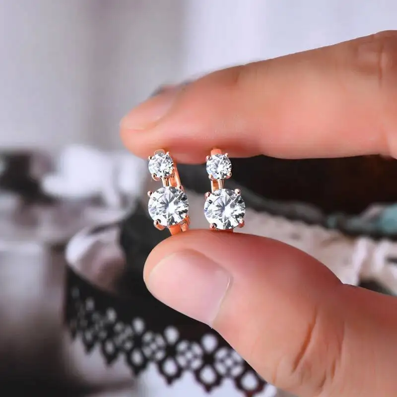 JoiasHome Moissanite Hoop Earrings With Certificate 4mm and 6.5mm D Color 925 Sterling Silver Fashion Women Earrings