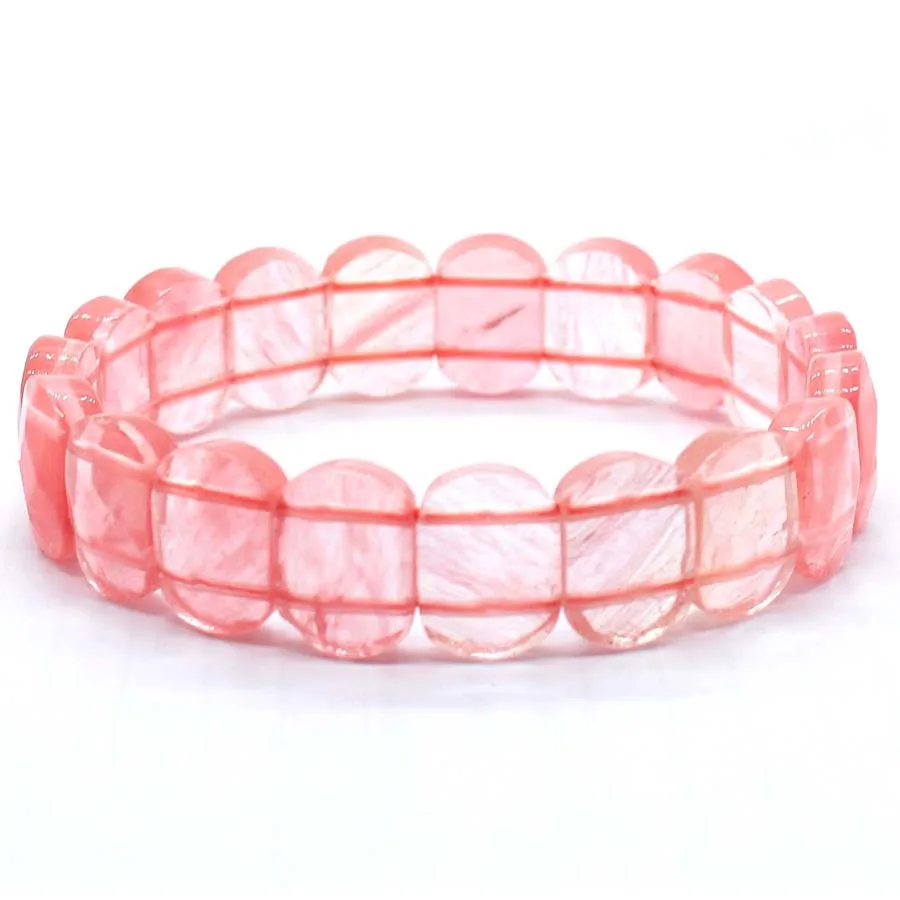 Natural Healing Crystal Oval Faceted Stone Bracelet For Women Amethyst Quartz Agate Punk Gothic Retro Stretch Bangle Men Jewelry