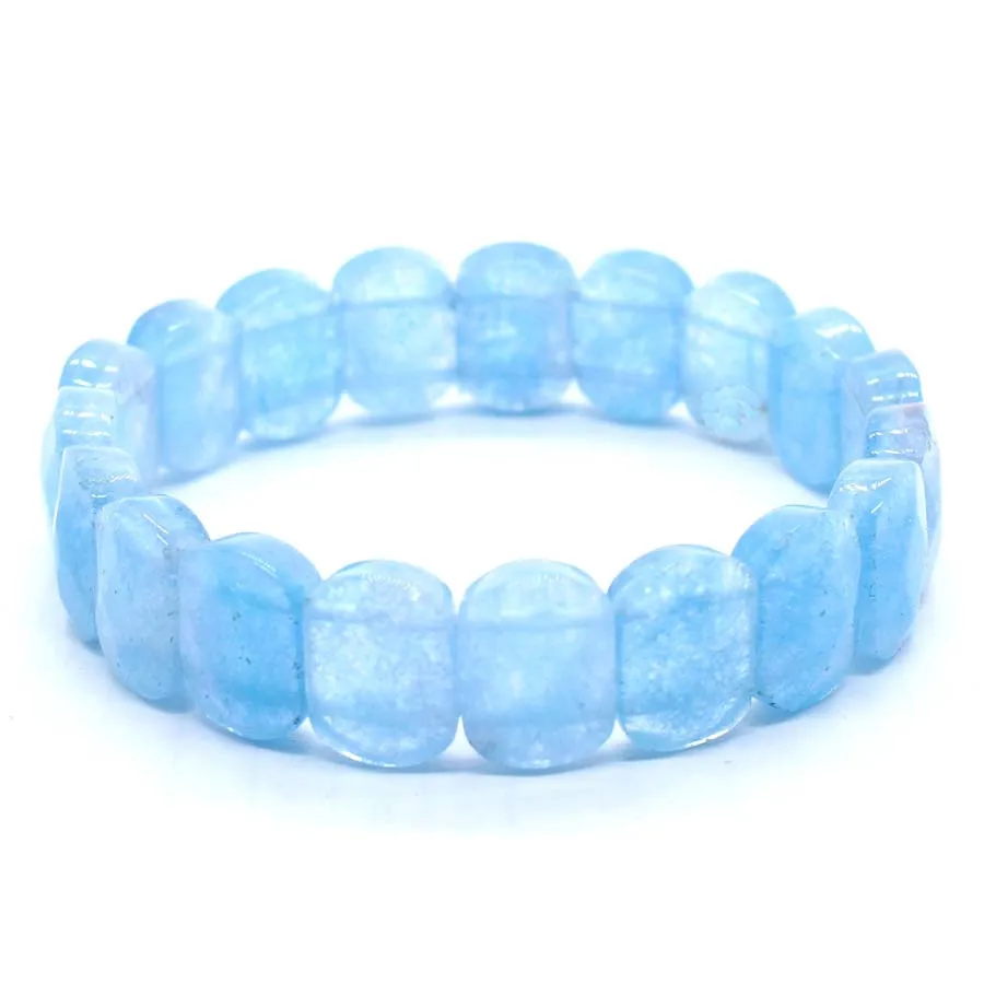 Natural Healing Crystal Oval Faceted Stone Bracelet For Women Amethyst Quartz Agate Punk Gothic Retro Stretch Bangle Men Jewelry