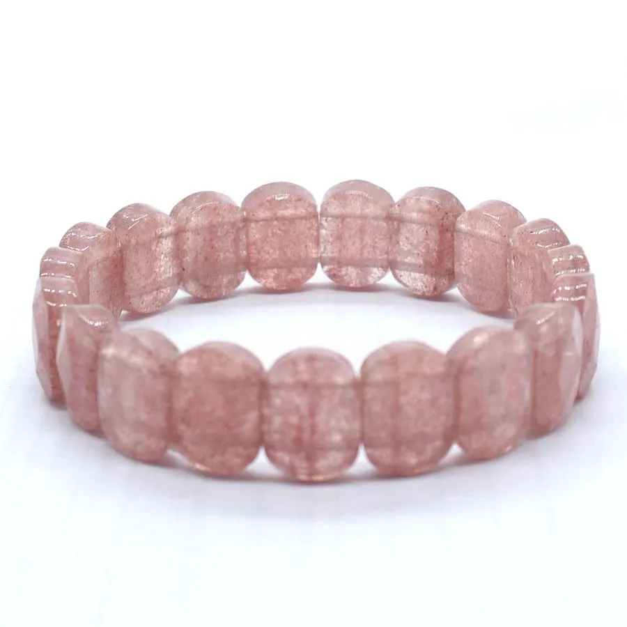 Natural Healing Crystal Oval Faceted Stone Bracelet For Women Amethyst Quartz Agate Punk Gothic Retro Stretch Bangle Men Jewelry