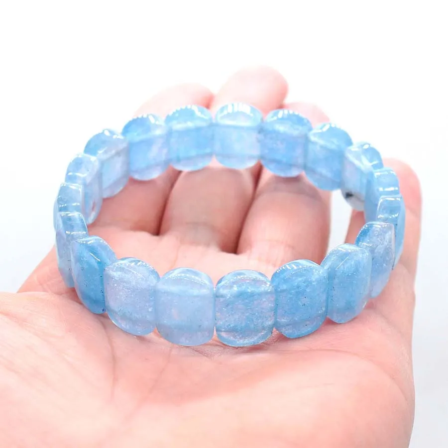 Natural Healing Crystal Oval Faceted Stone Bracelet For Women Amethyst Quartz Agate Punk Gothic Retro Stretch Bangle Men Jewelry