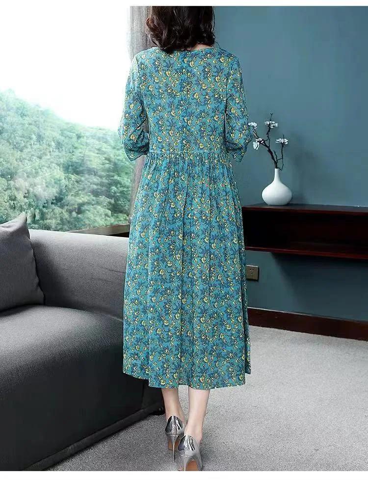 Plus Size Women's Summer Casual Comfortable Dress Loose Floral Office Lady Fashion New Arrival Trendy Breathable